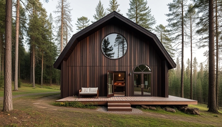 Quentin Desfarges punctuates Norwegian woodland cabin with large circular windows