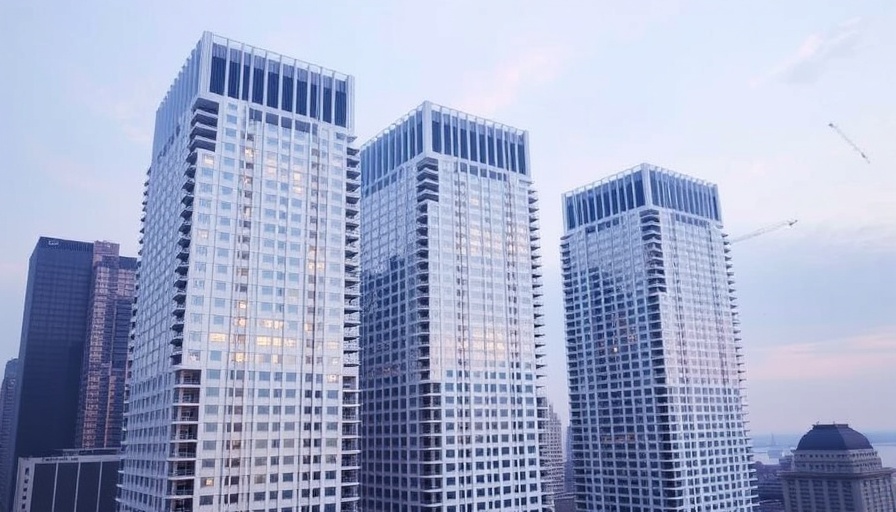 Three connected white-clad skyscrapers completed in New Jersey