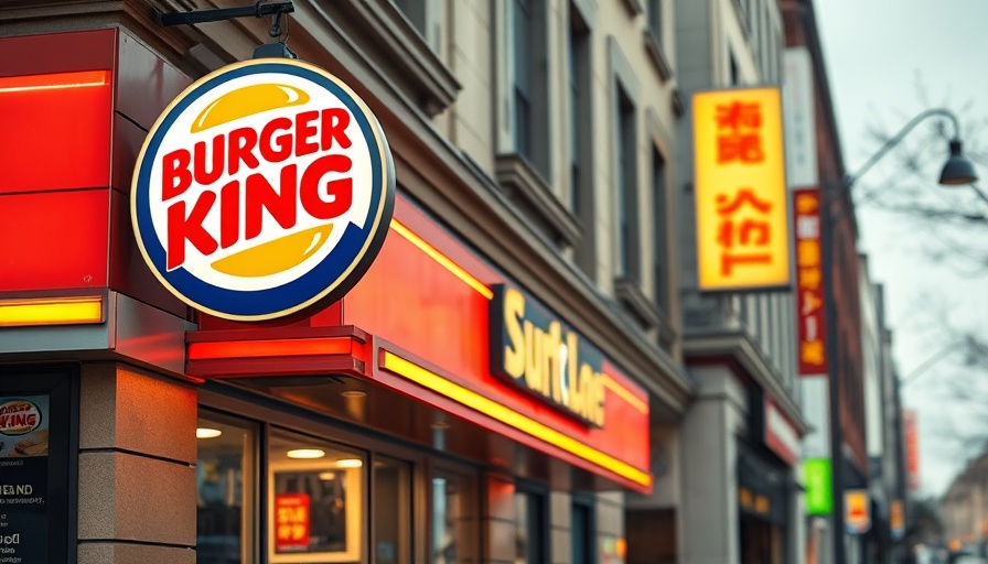 Burger King sign on building exterior, clear daylight.