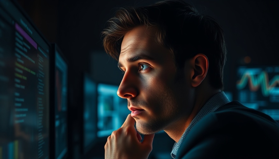 Close-up of a person examining screens with Trump tariff fears in mind.