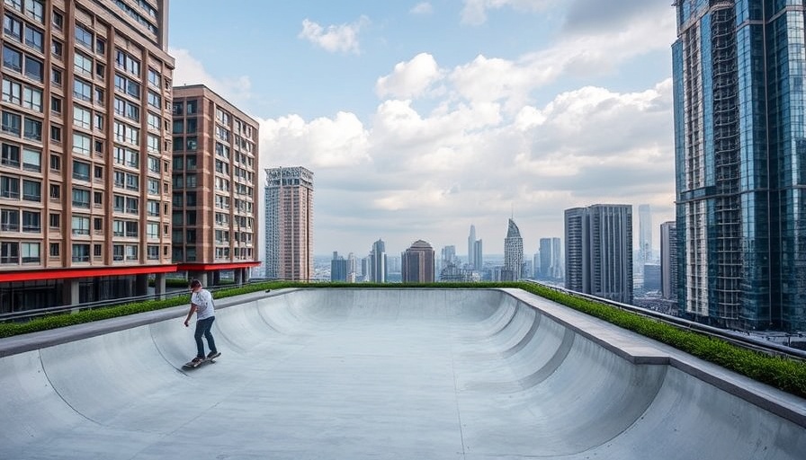 Clouds and waves inform rooftop skatepark in China by Within Beyond Studio