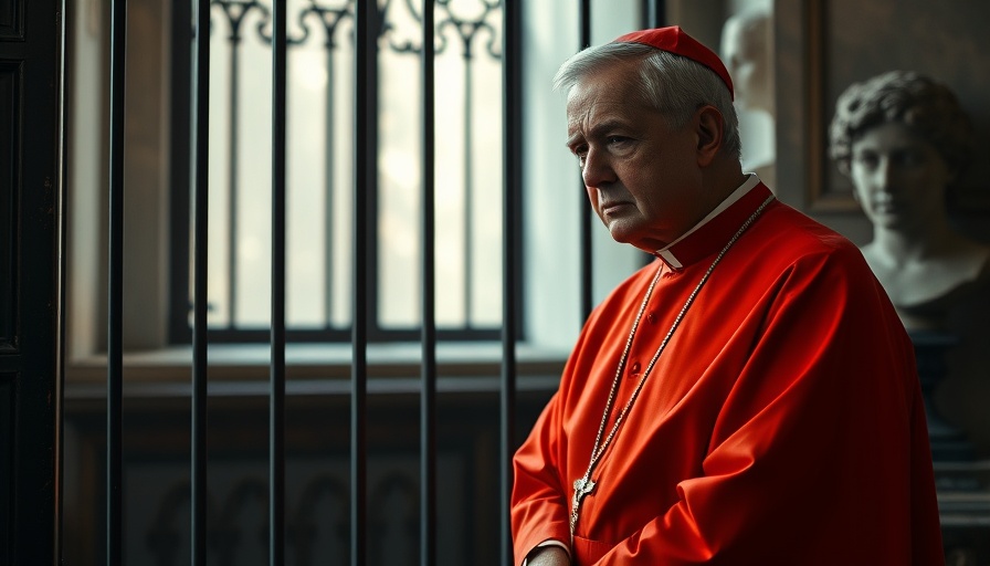 Solemn cardinal in red robes indoors, How to Watch Conclave Streaming