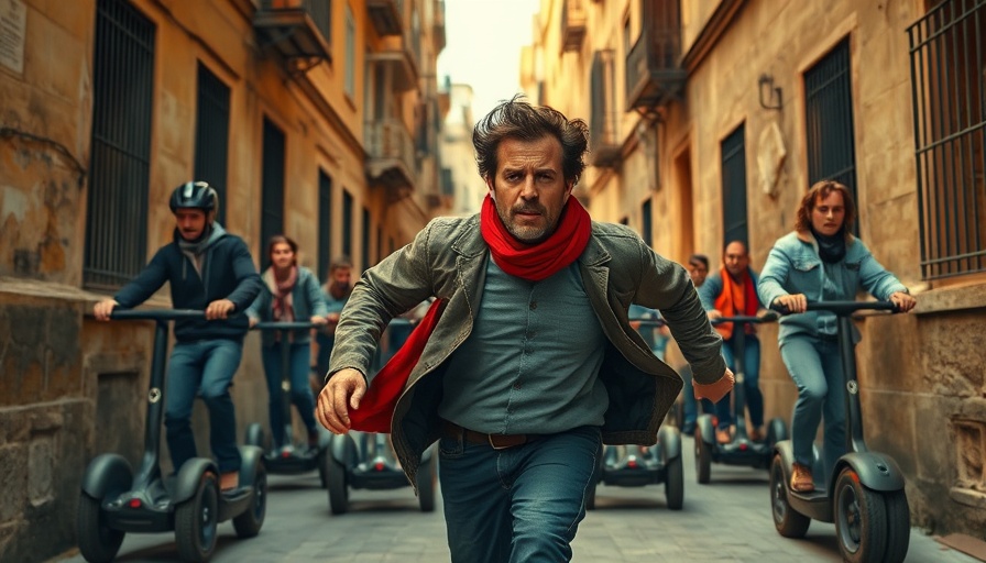 Man running in narrow street chased by Segways, What's New on Max in May 2025