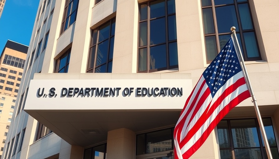 U.S. Department of Education building, student loan repayment focus.