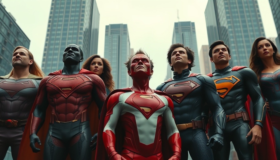 New Avengers group looking up in a cityscape - Marvel New Avengers History.