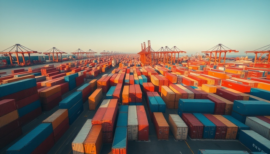 Shipping containers in an international trade port, showcasing product washing tactics concept.
