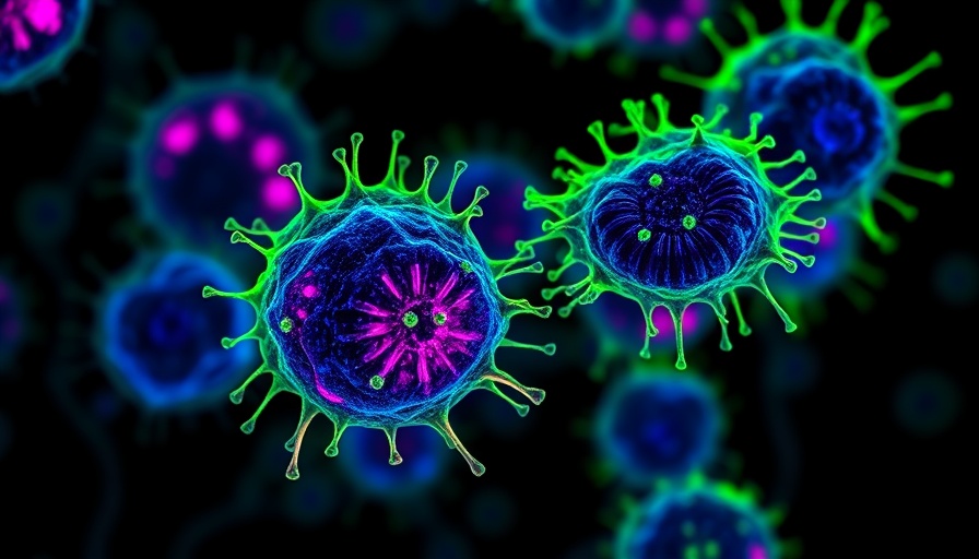 Microscopic view of fluorescent cancer cells showing metastasis insights.