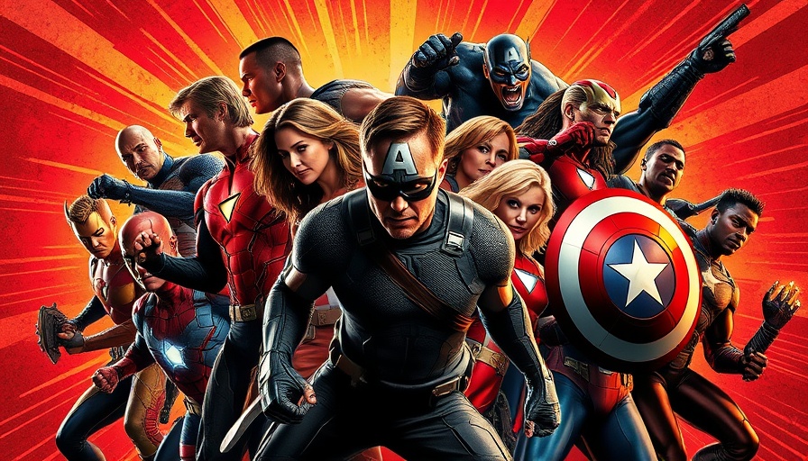 Marvel Cinematic Universe heroes in a vivid collage.