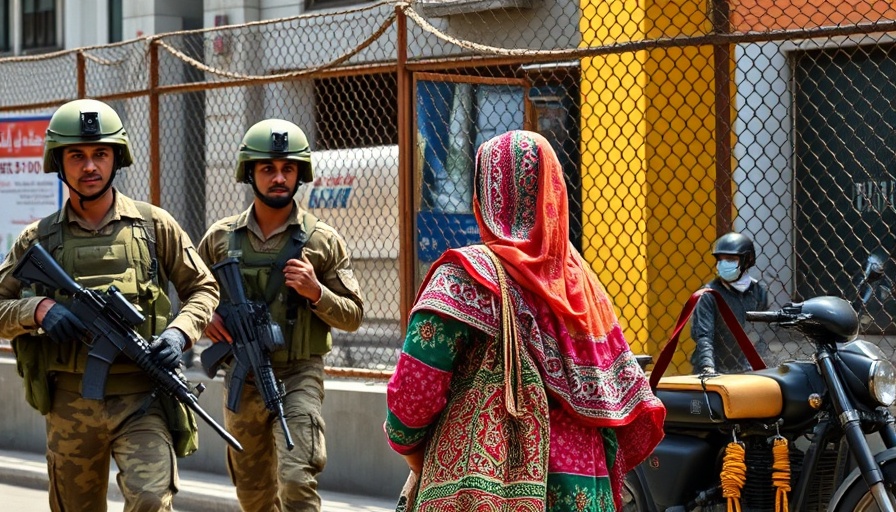 Military presence in urban India-Pakistan context, soldiers and civilian