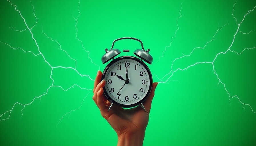 AI-powered morning routine concept with clock and AI logo