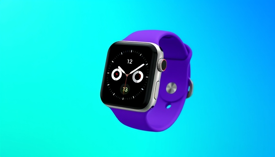 Modern Apple Watch Series 10 with vibrant purple strap.