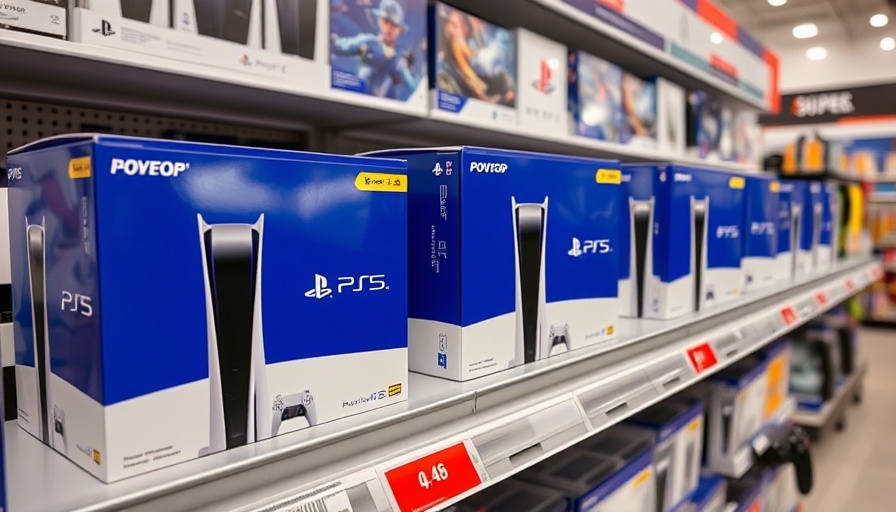 PlayStation 5 console boxes on retail shelf highlighting gaming prices