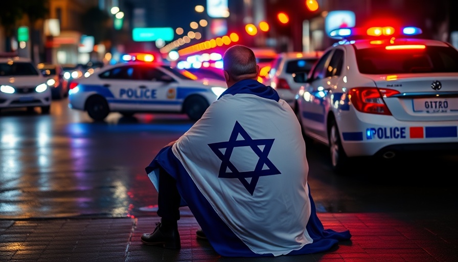 Israel diplomatic security measures in nighttime city scene.