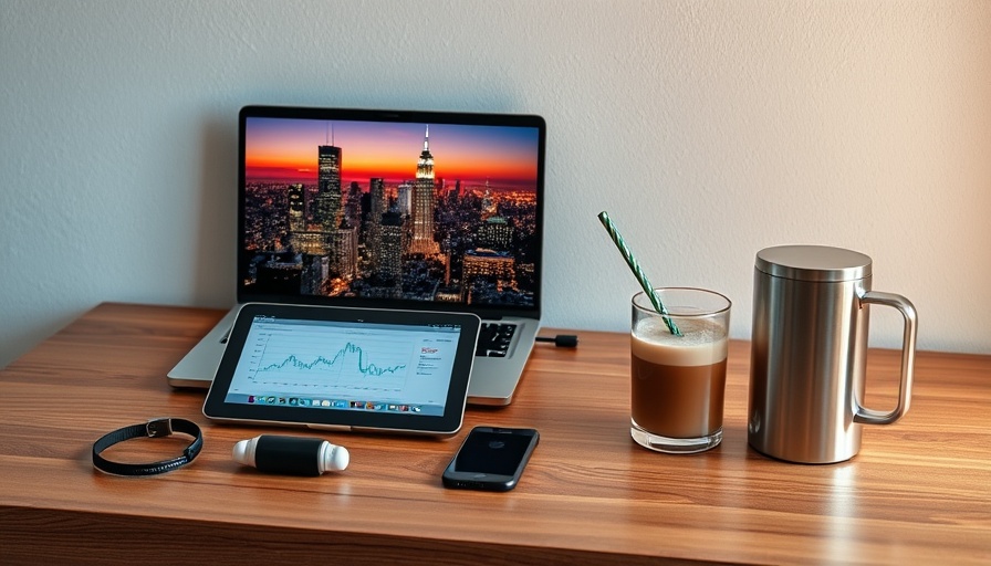 Odd productivity hacks scene with laptop, tablet, and coffee on desk.