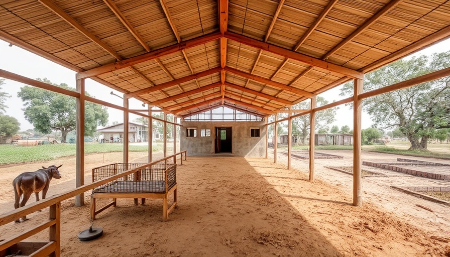 Studio Saar uses reclaimed materials for Gaushala dairy facility in India