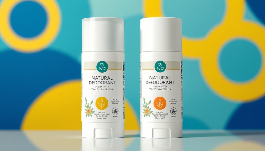 Top natural deodorants for men on geometric background.