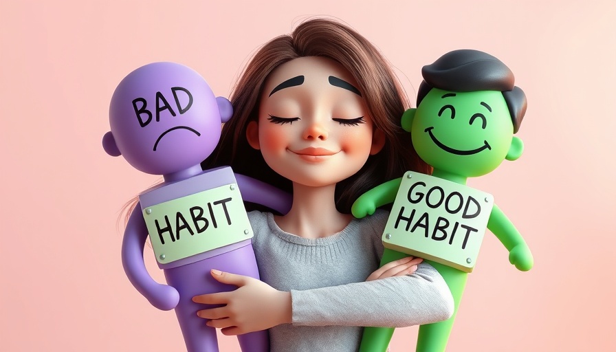 Change bad habits through acceptance: Embracing habits cartoon