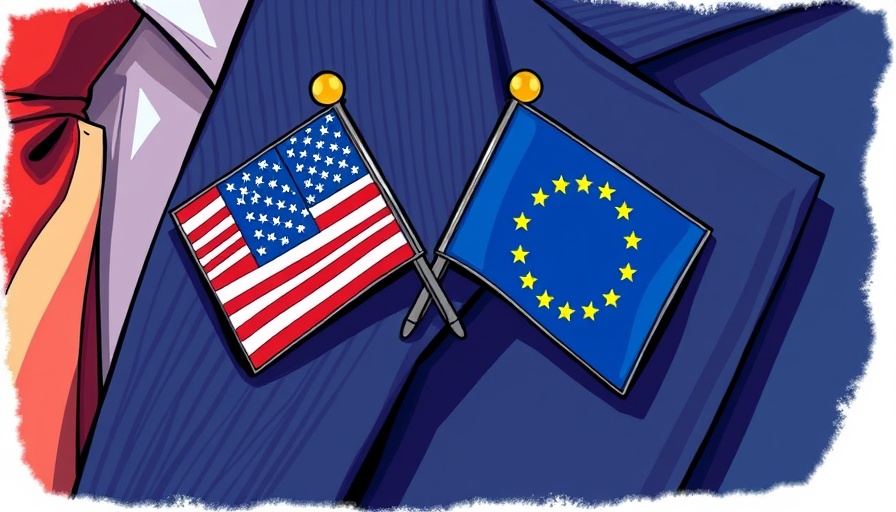 Intertwined American and European flags on a suit symbolizing franchise collaboration.