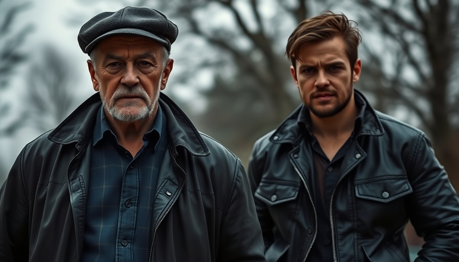 MobLand Season 2 scene with two men outside.