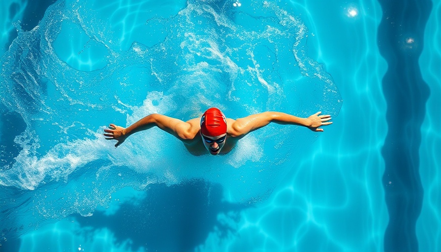 Swimmer practicing freestyle in lane, swimming considered cardio