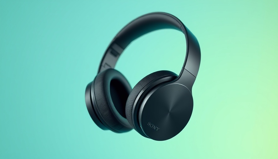 Modern Sony noise-canceling headphones on colorful gradient.