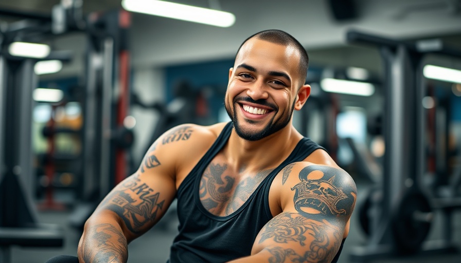 Rauw Alejandro workout session in gym, black tank top.