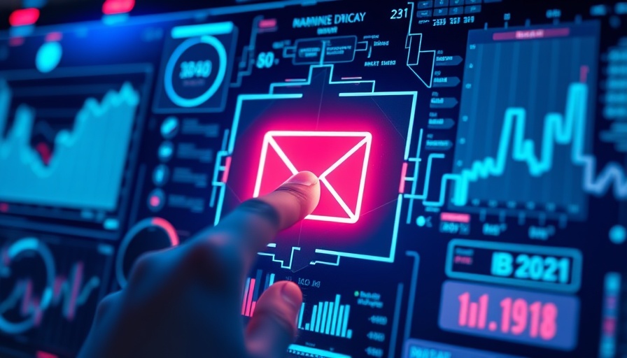 Futuristic Gmail interface being used on a digital screen.