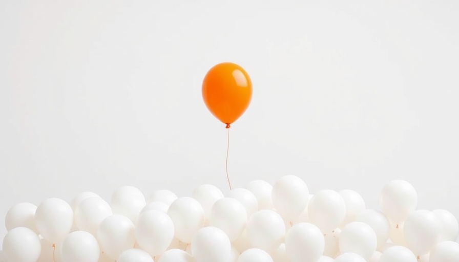 Orange balloon stands out in a crowd, symbolizing B2B value propositions for franchise growth.