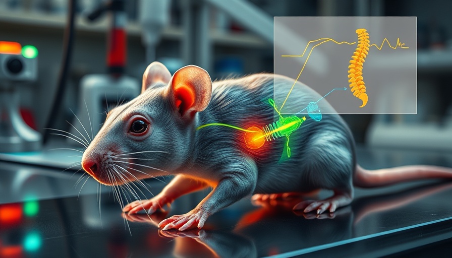 Illustration showing electric currents helping paralyzed rats regain movement.