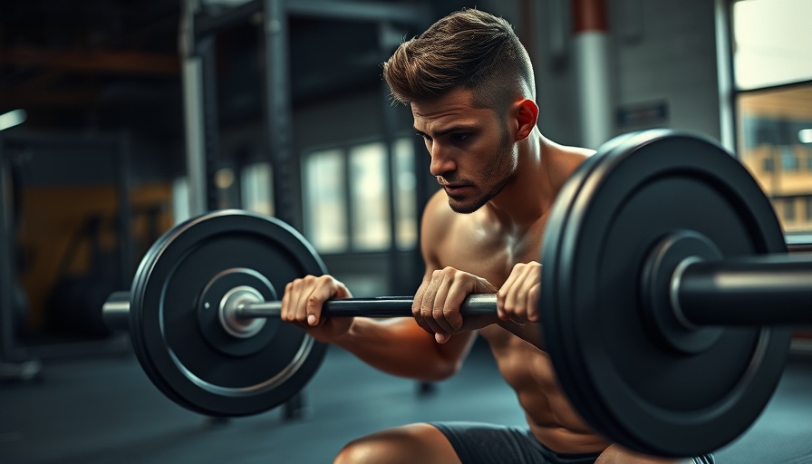 Athlete lifting barbell in gym, common myths about protein powder