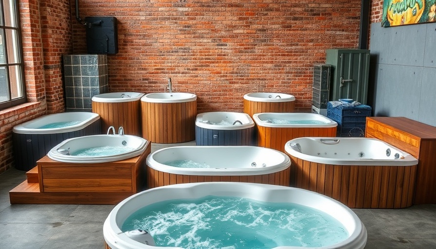 Modern cold plunge tubs for recovery in industrial setting.