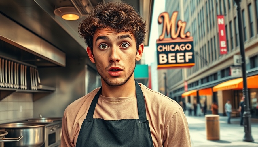 Mr. Beef Italian Beef Sandwich Chicago location and kitchen scene.