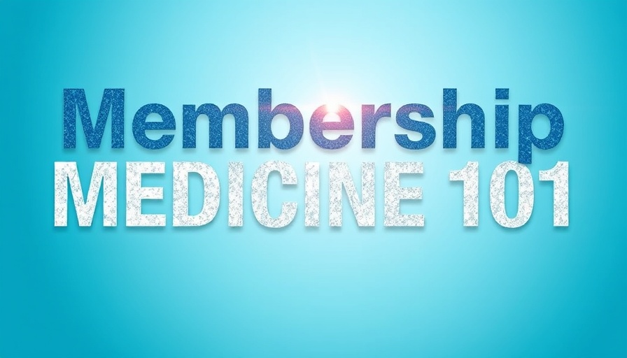 Event invitation for 'Membership Medicine 101' in vibrant blue design, promoting Concierge Medicine Perspectives.