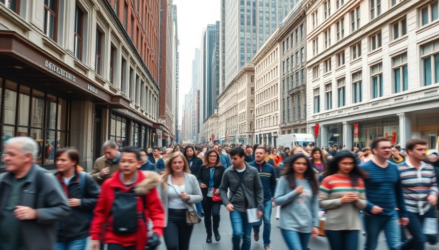Pedestrians in a busy UK city street highlighting public finance challenges.