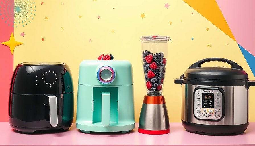 Vibrant kitchen appliances on colorful background - Prime Day Deals.