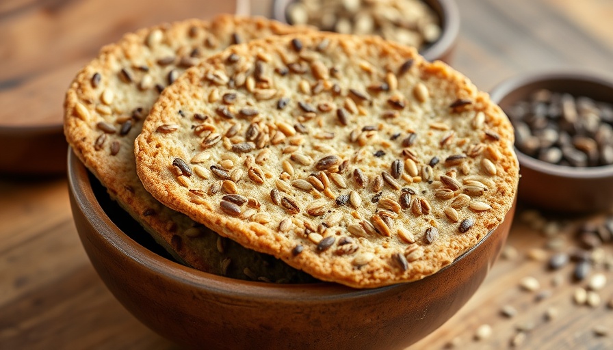 Easy Multi-Seed Swedish Crispbread in a rustic bowl with seeds.