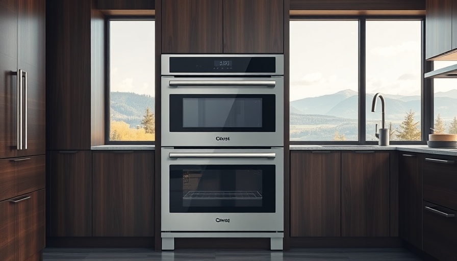 Bauhaus-inspired stainless steel double oven in modern kitchen