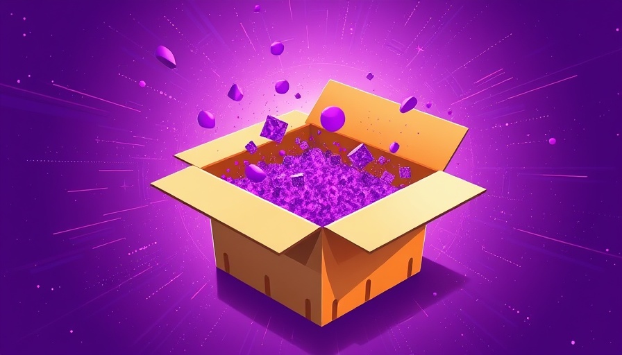 Vibrant cardboard box with floating particles, Prime Day 2025 deals theme.