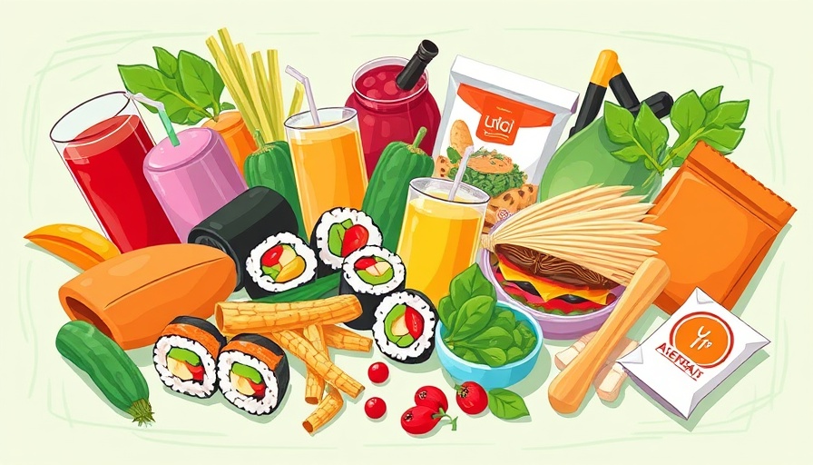 Illustration of diverse allergy-friendly foods for a family budget.
