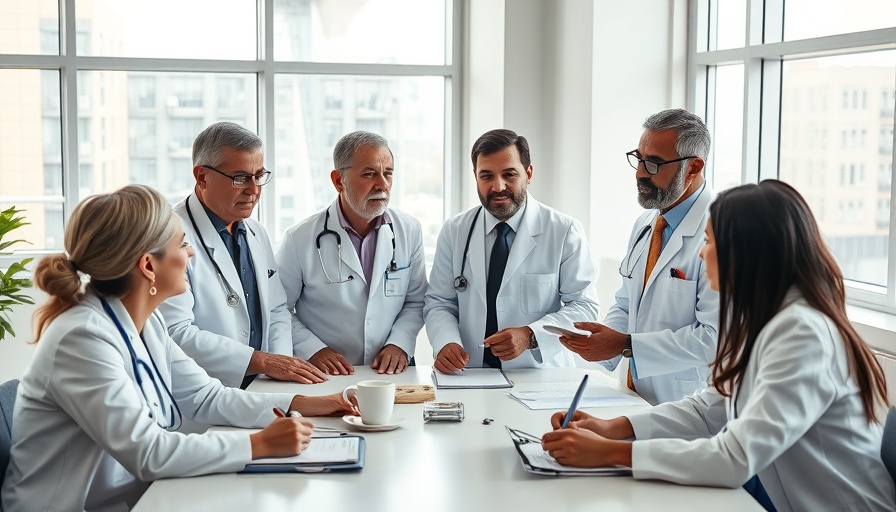 Doctors in group coaching session to reduce physician burnout.
