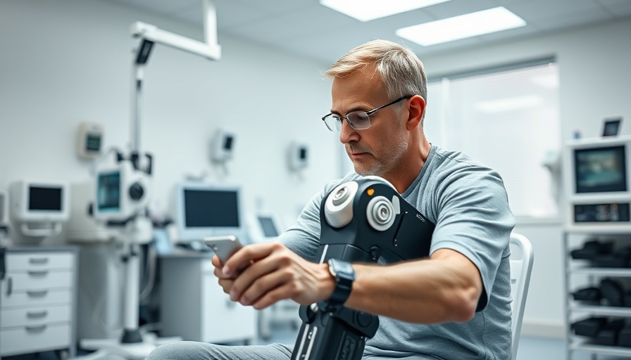 Bionic knee technology in use during rehabilitation exercise.