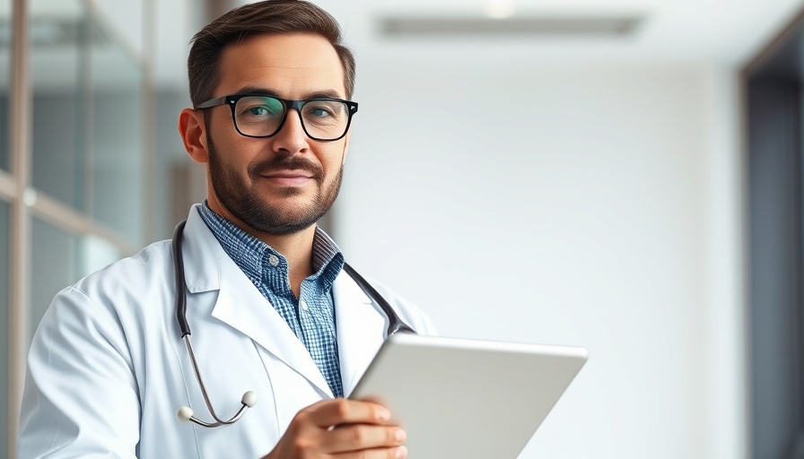 SEO for Concierge Doctors: Male doctor in modern office holding tablet.
