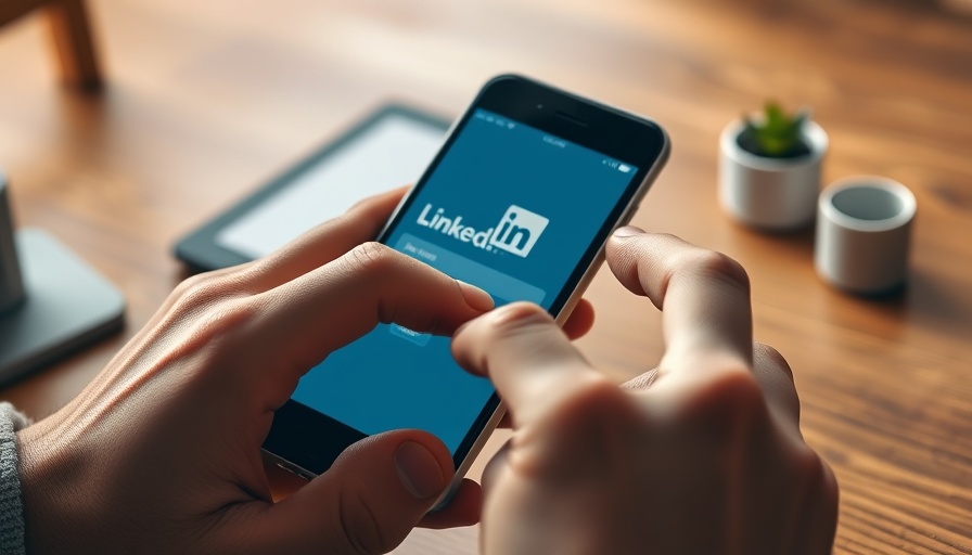 LinkedIn app on smartphone for franchise lead generation.