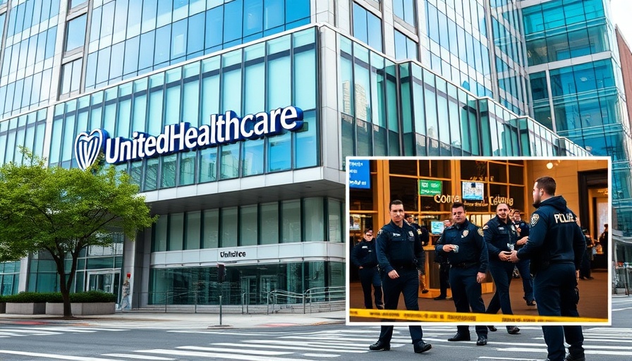 Amazon Removes Healthcare Series: UnitedHealthcare building and police scene.