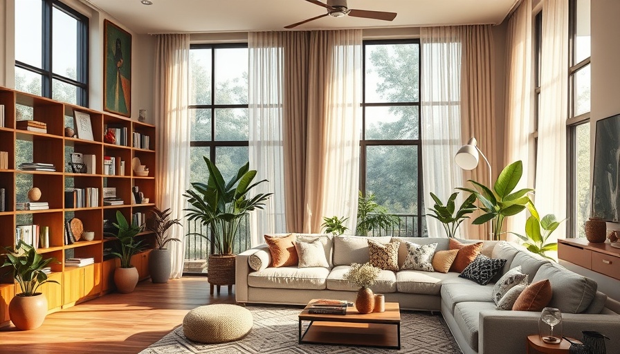 Eames House reopening: sunlit living room scene with modern decor.