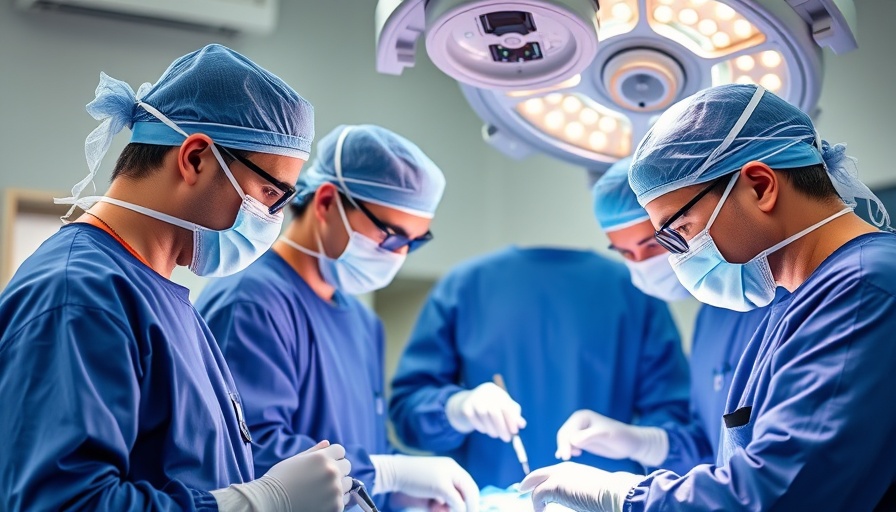 Medical team performing surgery in a bright operating room