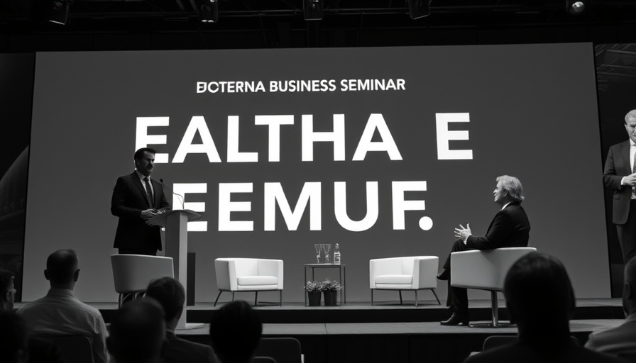 Cash Healthcare Insights podcast promotion with speakers on stage.