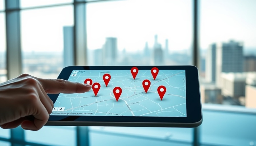 Tablet showing digital map with medical facilities, Local SEO for Medical Providers.