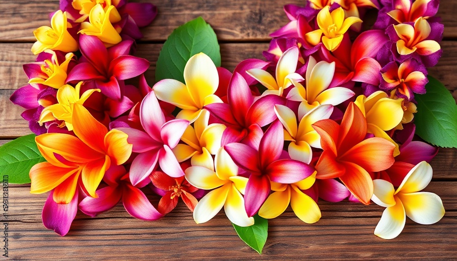 Colorful leis showcasing Hawaiian food traditions and lei connection.