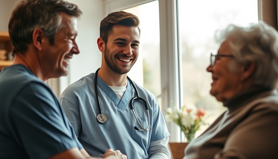 A young nurse talks to an elderly woman, illustrating care and increased risk for Group A Strep infections.